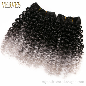 Jerry Braid Weaving 8 Inch 65g/pack Curly Hair Bundles Synthetic Ombre Braiding Hair Extentions Short Curly Hair